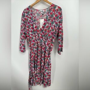 Leota Women's Floral Faux Wrap Maternity Dress Multi Size 18-20 (2 L)